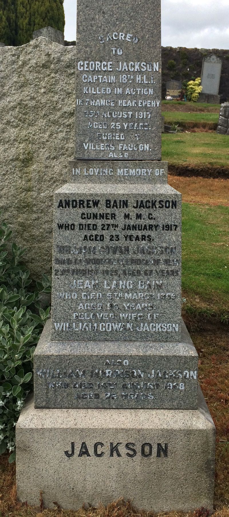Jackson brothers Kilbarchan memorial